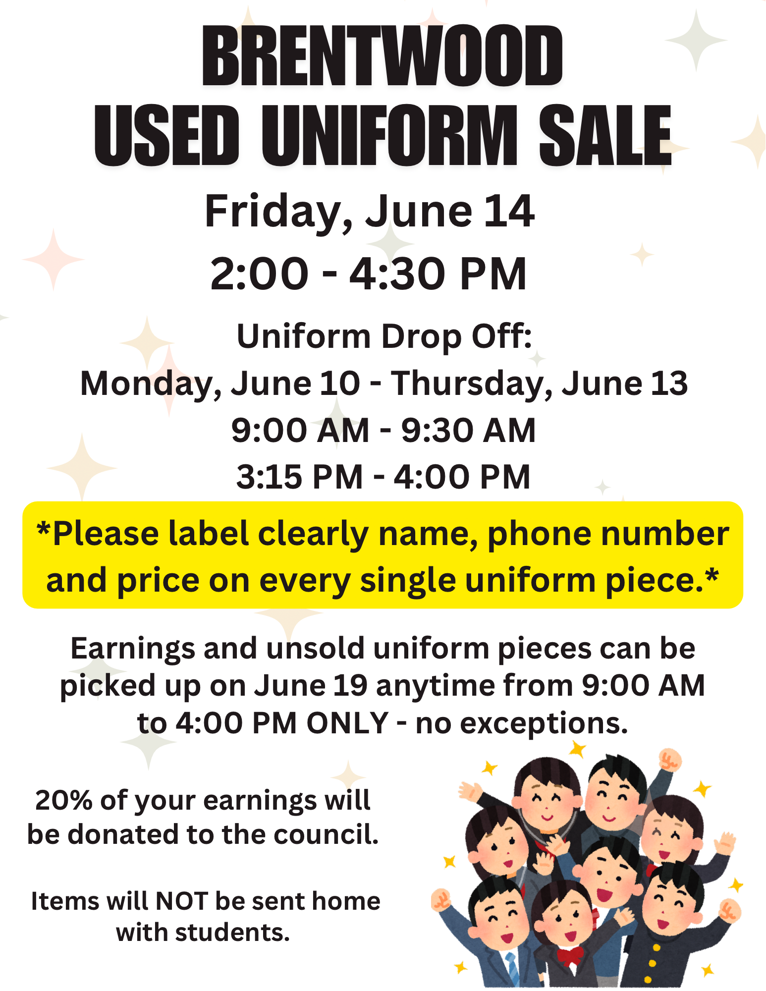 Brentwood Used Uniform Sale June 14